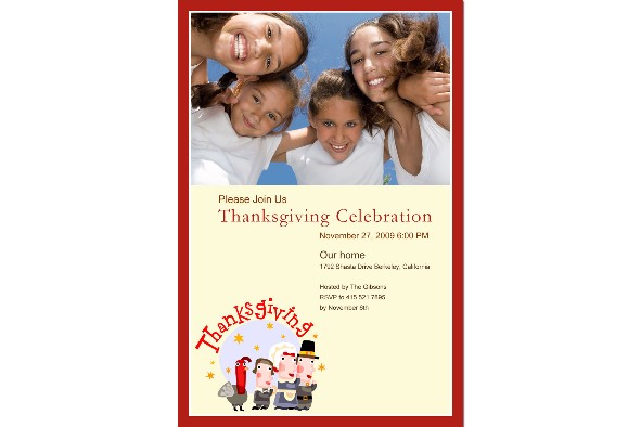 Family photo templates Thanksgiving Invitations